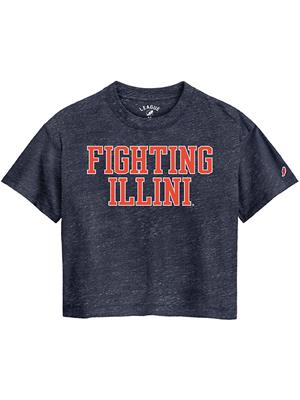 Image of ILLINOIS FIGHTING ILLINI WOMENS T-SHIRT -  heathernavy